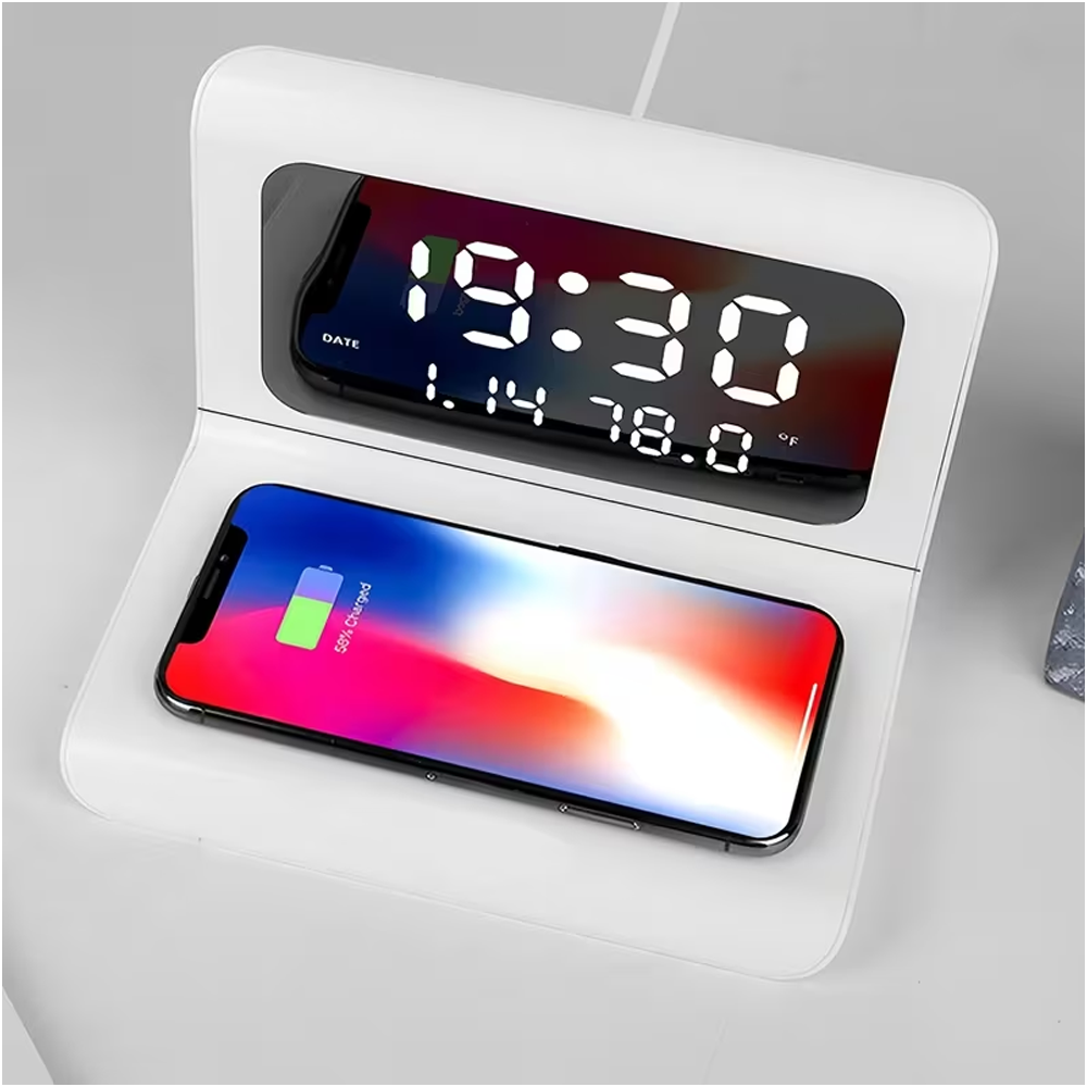 Home Security Wireless - Stasiun Pengisian Daya Nirkabel dengan Jam