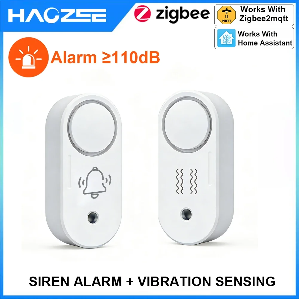 Home Security Options - Haozee Zigbee 110dB Sensor Getaran Alarm