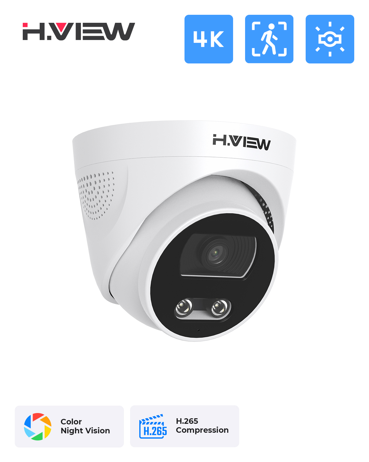 Home Security Nvr - H.View Kamera Ip Poe 8MP Ai