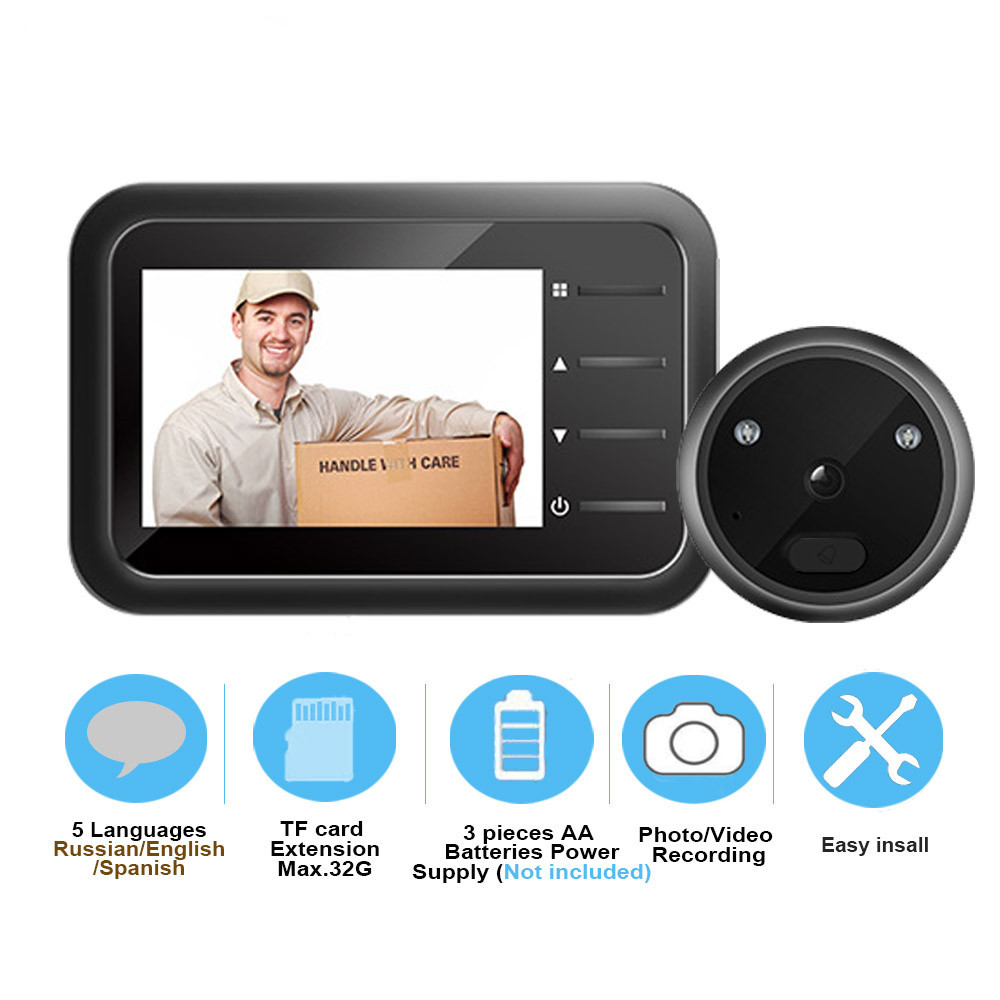 Home Security Ring Camera - Video Lubang Pengintip Bel Kamera Video-Mata