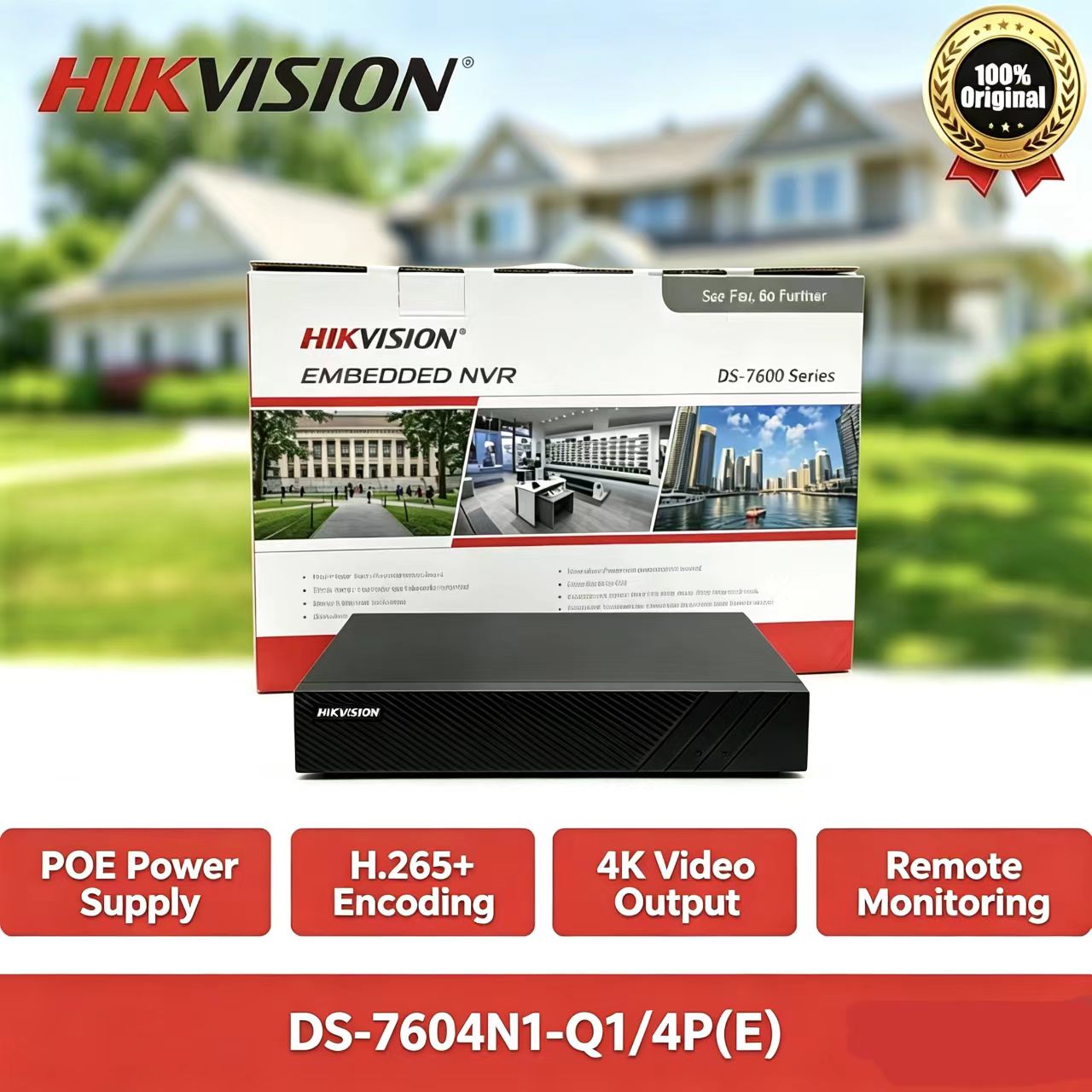 Home Security Nvr - Hikvision DS-7604NI-Q1/4P(E) 4CH 4K PoE NVR,