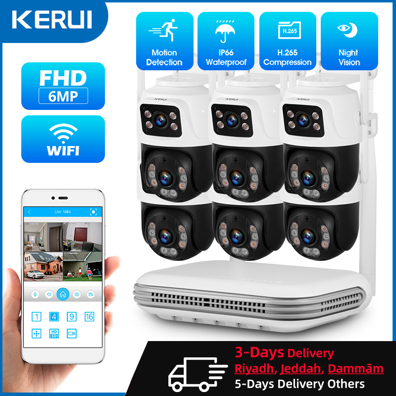 Home Security Nvr - KERUI Kit kamera pengintai keamanan rumah,
