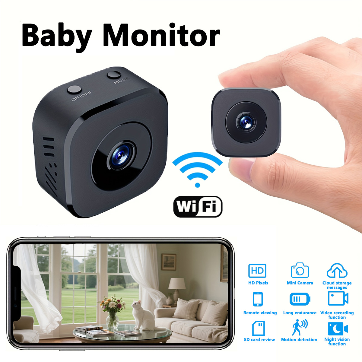 Home Security Wireless - Kamera WiFi Mini HD 1080P Pengawasan