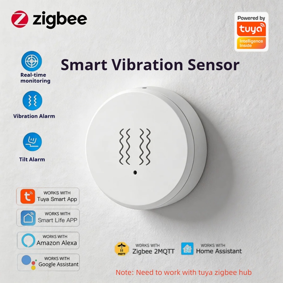 Home Security Alarm - Sensor Getaran Cerdas Tuya Zigbee Alarm