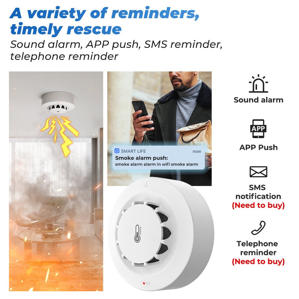 Sensor Suhu dan Kelembapan WiF - Home Security Alarm ulasan dan harga