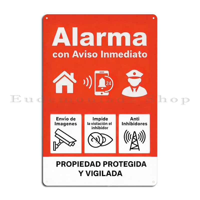 Plakat Logam Sistem Alarm 24 J - Home Security Alarm ulasan dan harga