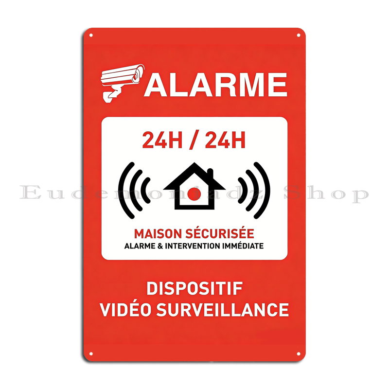 Plakat Logam Sistem Alarm 24 J - Home Security Alarm ulasan dan harga