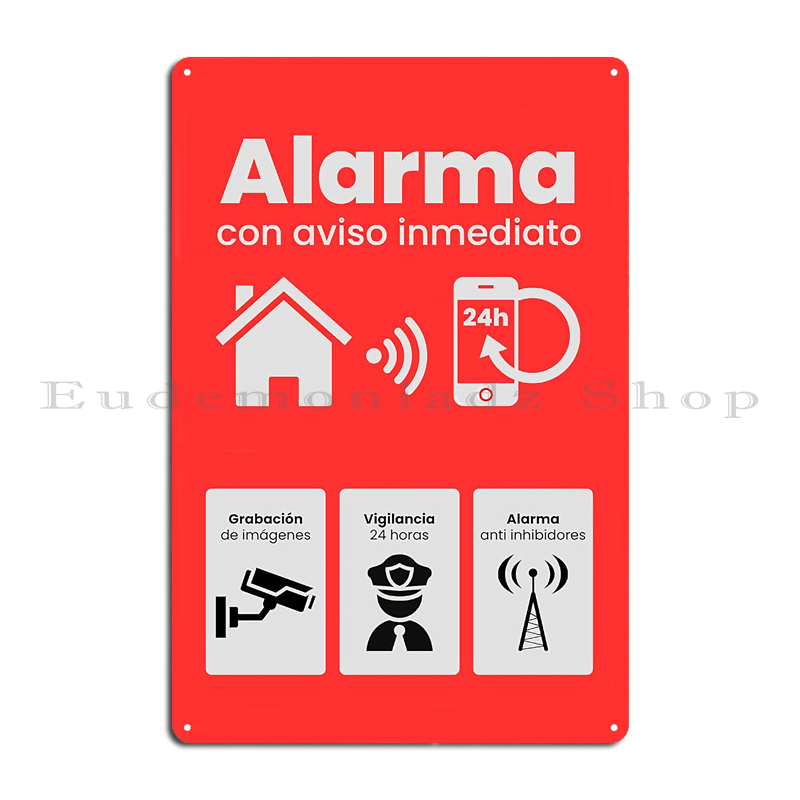 Plakat Logam Sistem Alarm 24 J - Home Security Alarm ulasan dan harga
