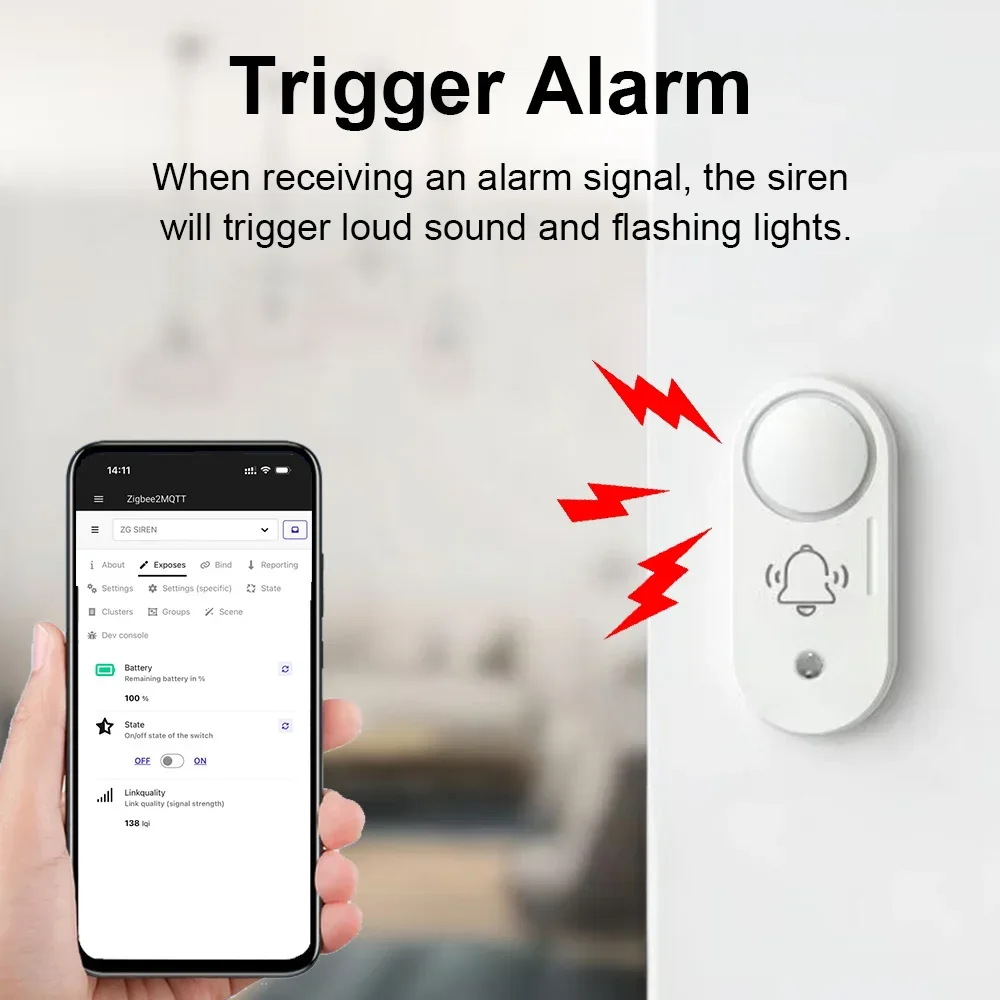 Haozee Zigbee 110dB Sensor Get - Home Security Options ulasan dan harga