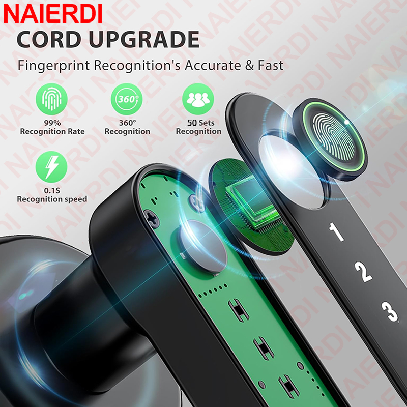 NAIERDI Kunci Pintu Sidik Jari - Home Security Keypad ulasan dan harga