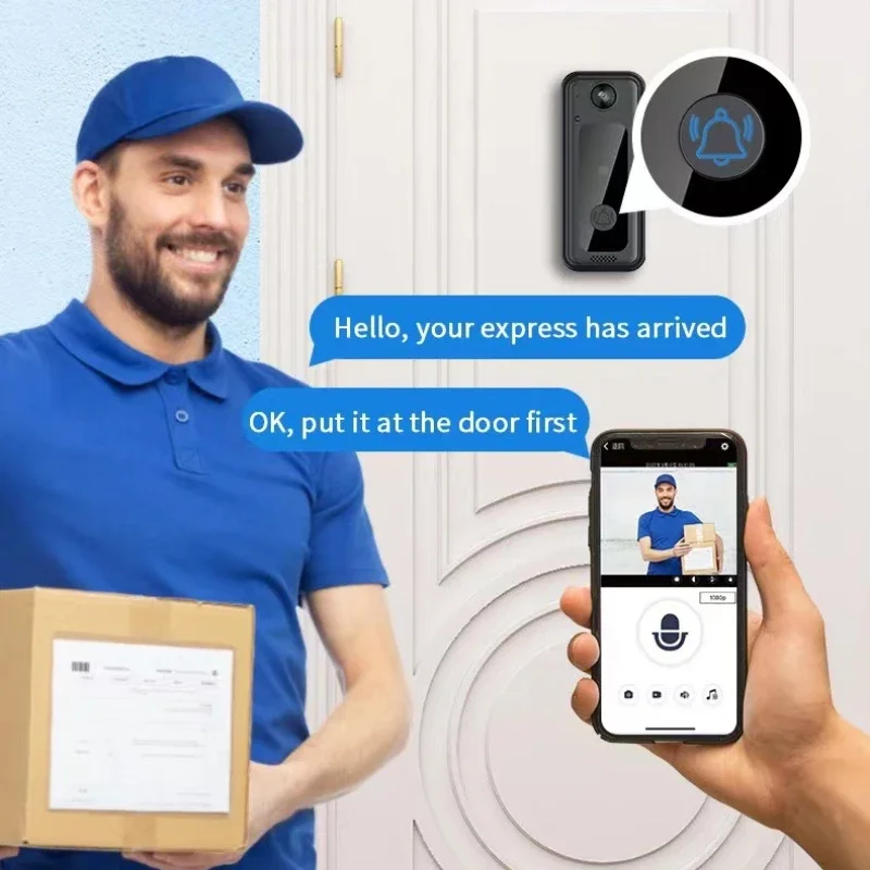 Bel Pintu Nirkabel Wifi Video  - Home Security Ring Camera ulasan dan harga